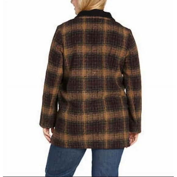 Pendleton Women’s Wool Coat Brown and Maroon Plaid Size XL - Picture 2 of 9